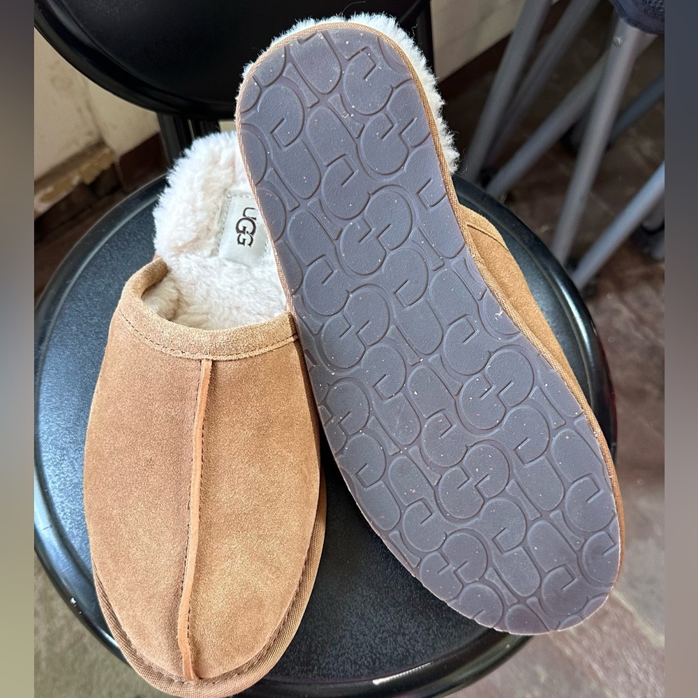 UGG Chestnut Suede Slip-On Slippers